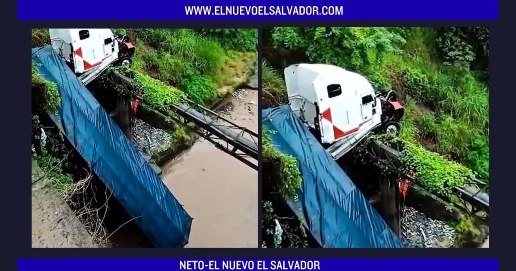 Rastra cae a una quebrada tras salirse de la vía en carretera antigua a Nejapa