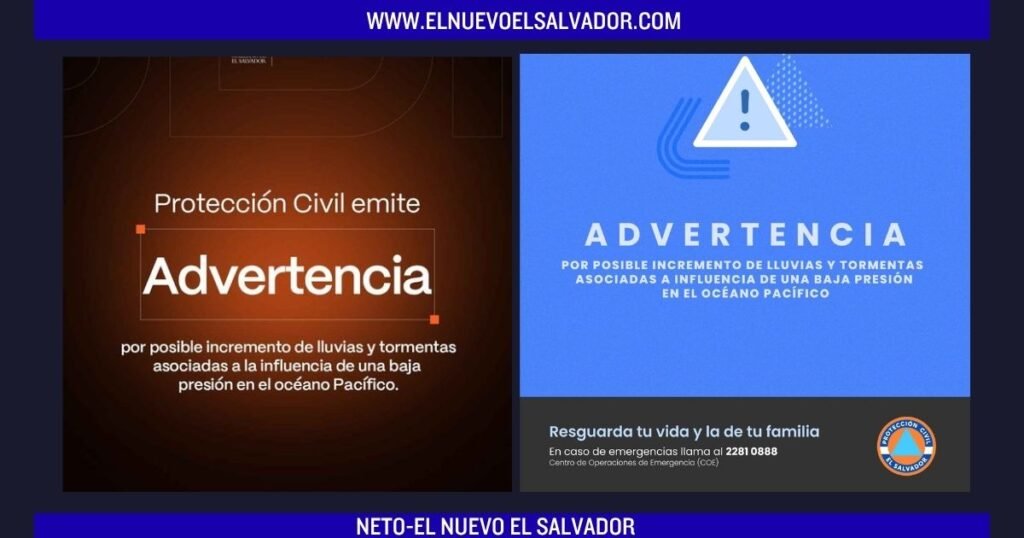 Protección Civil emite advertencia por posible incremento de lluvias en El Salvador 2 Protección Civil emite advertencia por posible incremento de lluvias en El Salvador