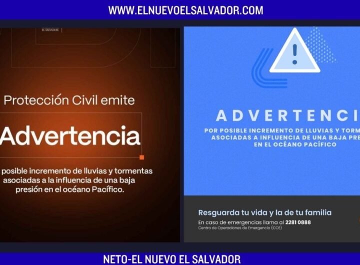 Protección Civil emite advertencia por posible incremento de lluvias en El Salvador