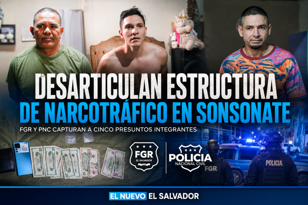 Operativo de la FGR y la PNC contra una estructura de narcotráfico en Sonsonate.