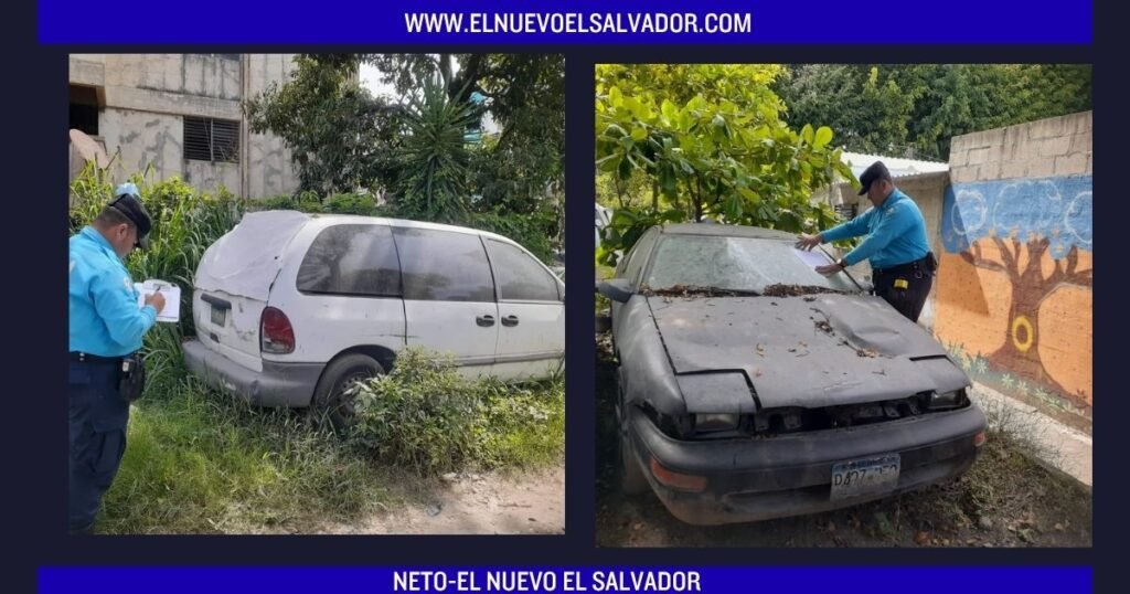 CAM retira vehículos abandonados de la vía pública en Mejicanos para mejorar la movilidad