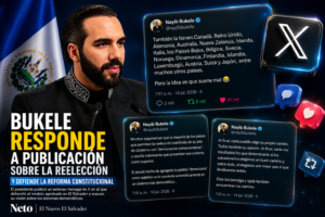 El presidente Nayib Bukele responde a una publicación sobre la reelección y defiende la reforma constitucional en un mensaje publicado en X.