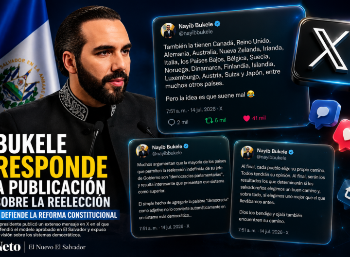 El presidente Nayib Bukele responde a una publicación sobre la reelección y defiende la reforma constitucional en un mensaje publicado en X.
