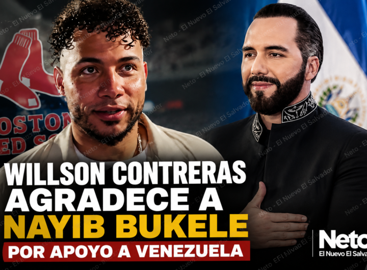 Willson Contreras elogia a Nayib Bukele durante una entrevista en la que agradece su apoyo a Venezuela.