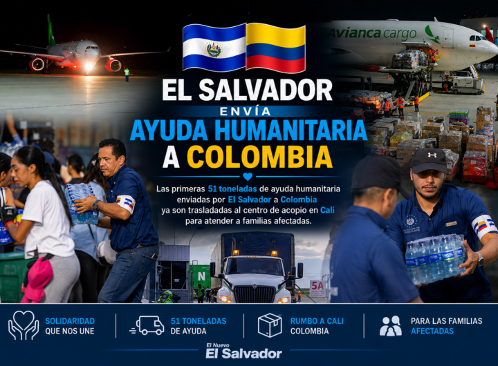 Ayuda humanitaria de El Salvador es trasladada a Cali, Colombia