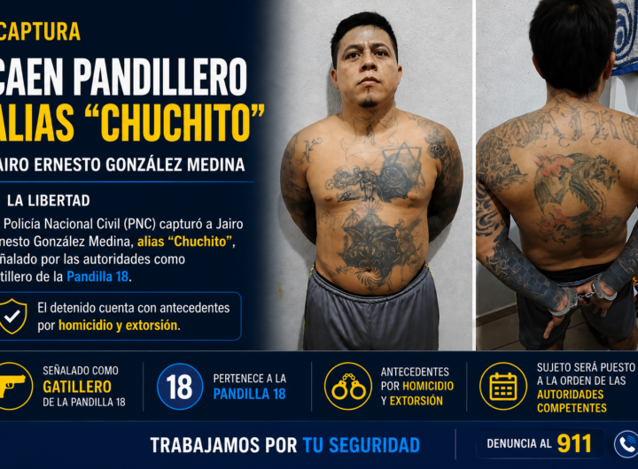 Captura de señalado gatillero de la Pandilla 18 en La Libertad