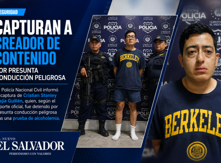 Captura de Cristian Stanley Mejía Guillén realizada por la PNC en Cuscatlán Sur.