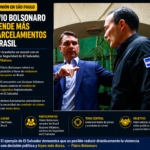 Flávio Bolsonaro y Gustavo Villatoro durante reunión sobre seguridad en Brasil