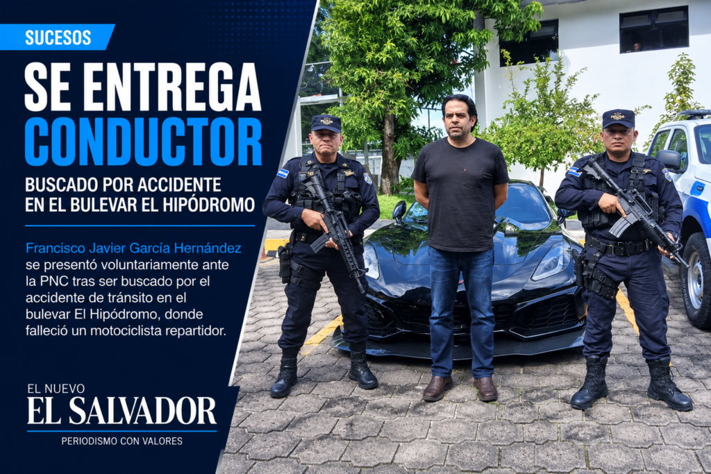 Francisco Javier García Hernández se presentó ante la PNC tras el accidente ocurrido en el bulevar El Hipódromo.
