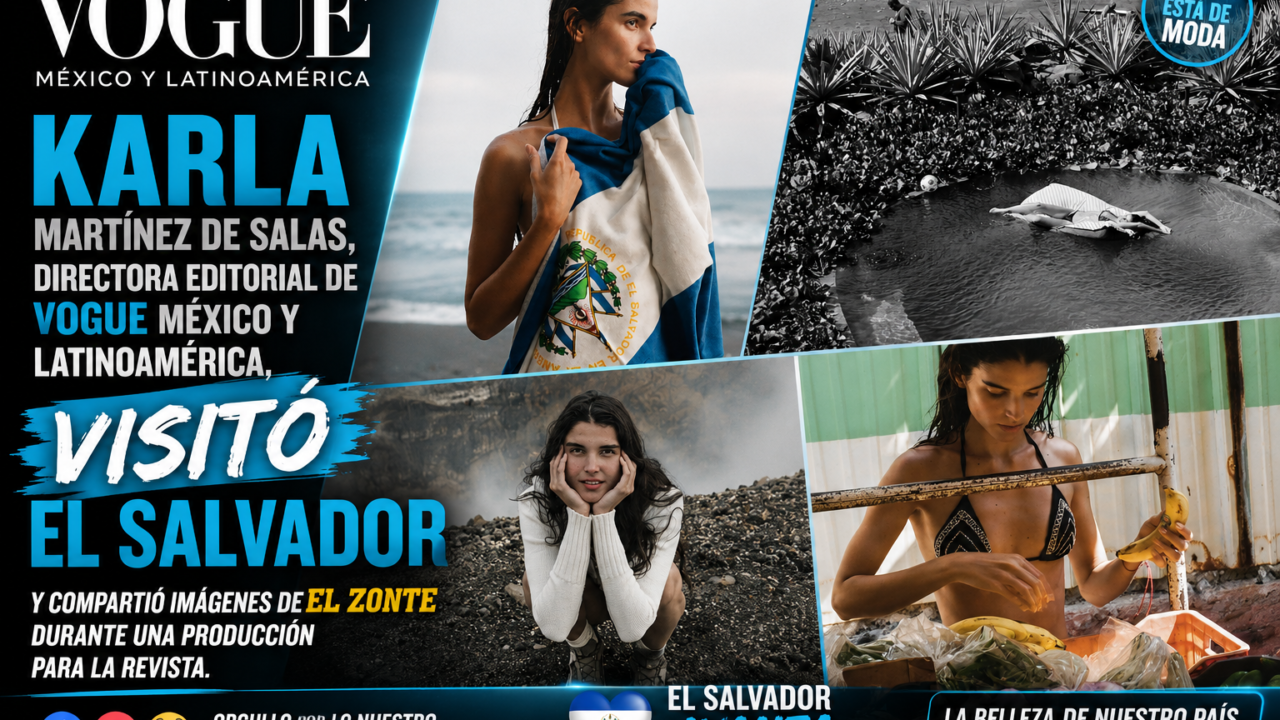 Karla Martínez de Salas durante producción de Vogue en El Zonte, El Salvador