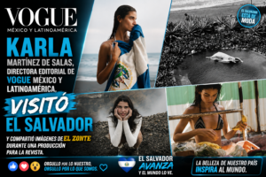 Karla Martínez de Salas durante producción de Vogue en El Zonte, El Salvador