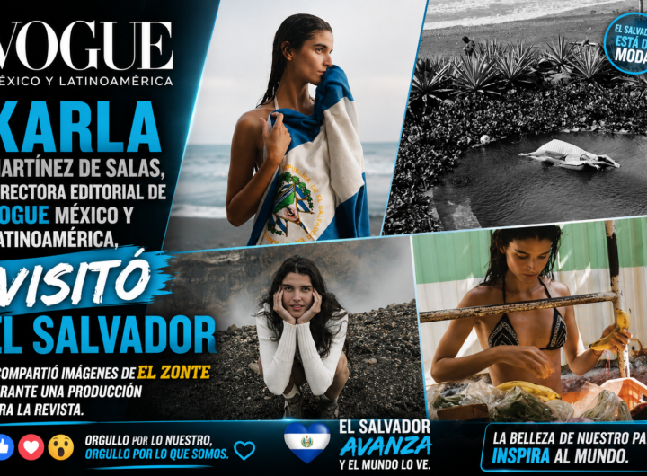 Karla Martínez de Salas durante producción de Vogue en El Zonte, El Salvador