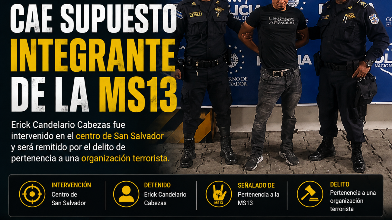MS13 Erick Candelario Cabezas intervenido en San Salvador