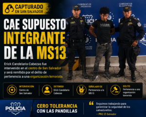 MS13 Erick Candelario Cabezas intervenido en San Salvador