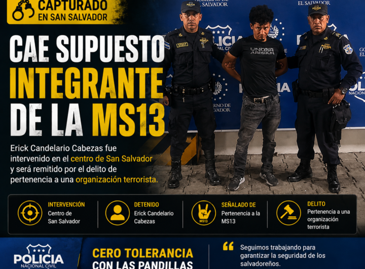 MS13 Erick Candelario Cabezas intervenido en San Salvador