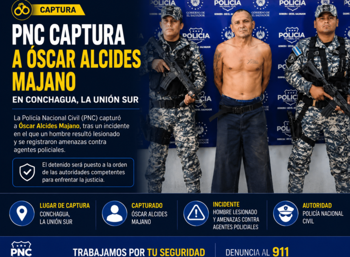 Óscar Alcides Majano detenido por la PNC en Conchagua