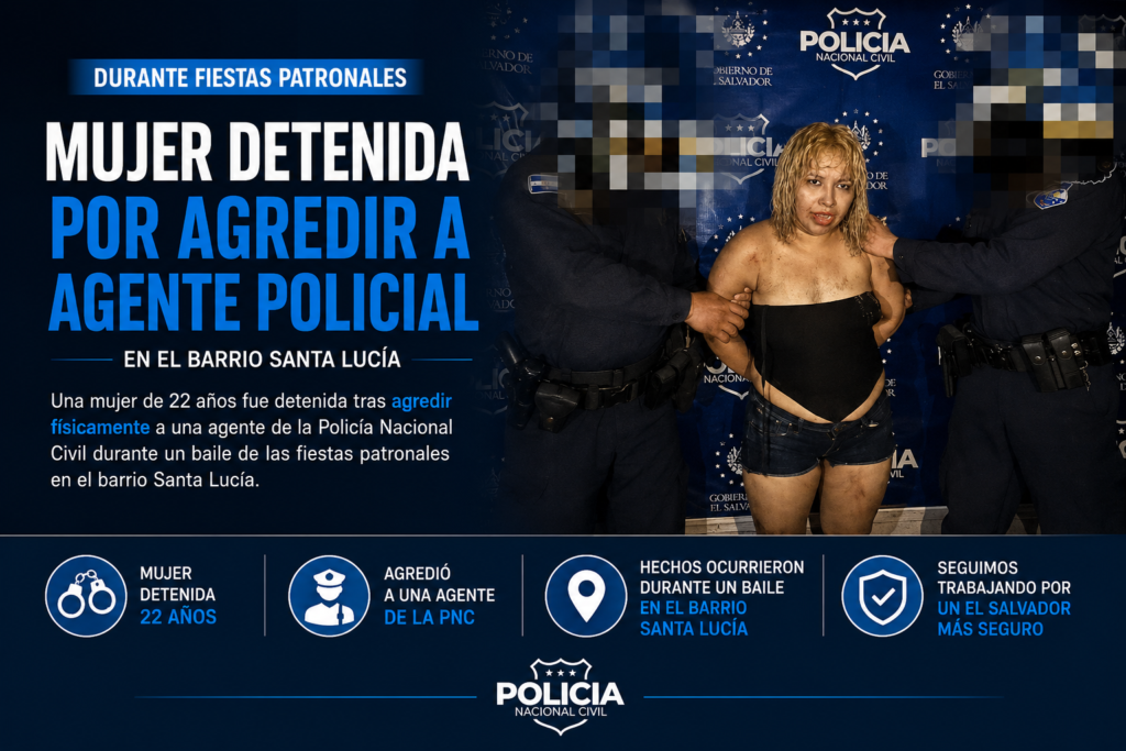 Policía Nacional Civil durante operativo tras altercado en fiesta patronal