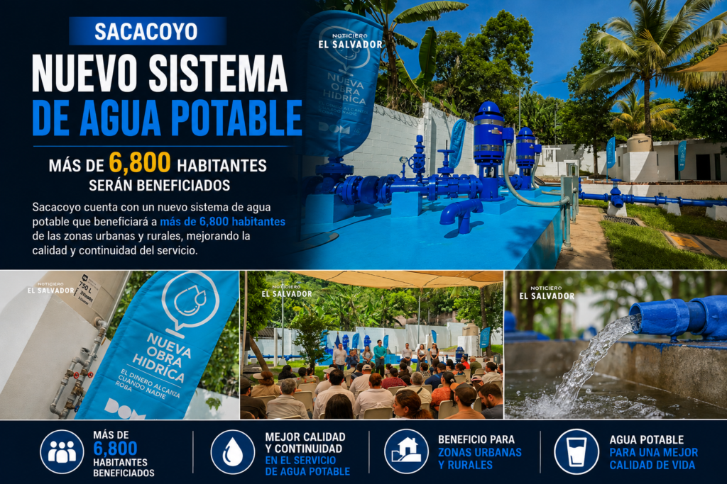 Nuevo sistema de agua potable en Sacacoyo beneficia a más de 6,800 habitantes