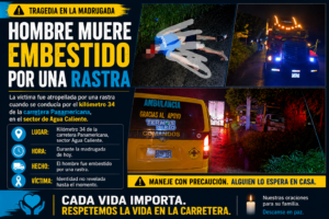 Accidente en carretera Panamericana deja un hombre fallecido en Agua Caliente