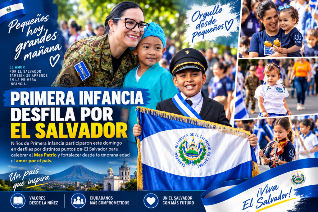 Desfile Nacional de Primera Infancia llena de color las calles de El Salvador