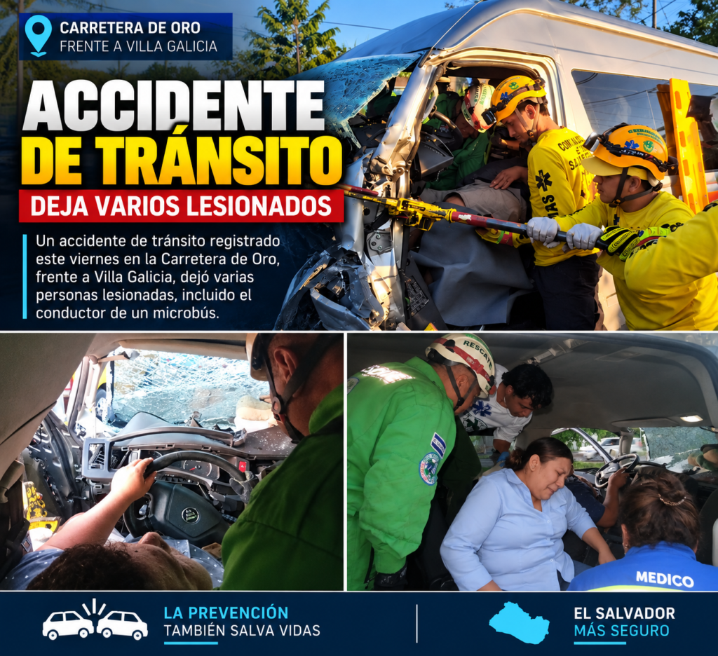 Accidente en la Carretera de Oro frente a Villa Galicia