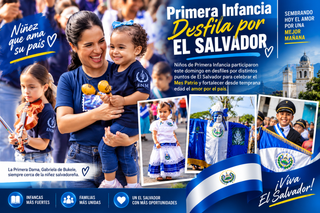Niños participan en el Desfile Nacional de Primera Infancia en El Salvador