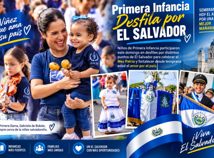 Niños participan en el Desfile Nacional de Primera Infancia en El Salvador