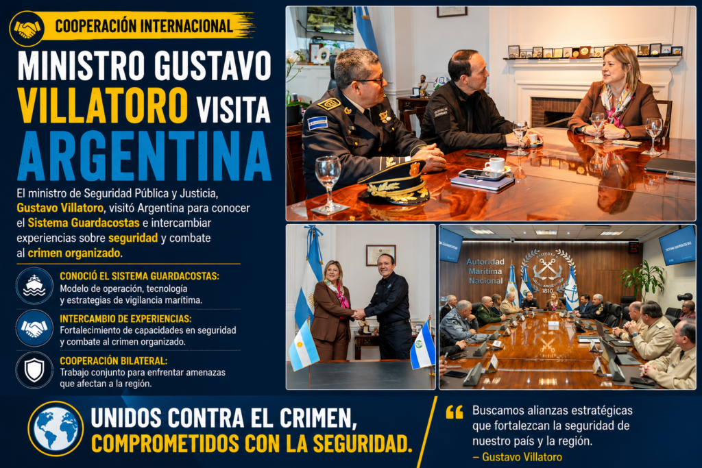 Gustavo Villatoro durante visita a la Prefectura Naval Argentina