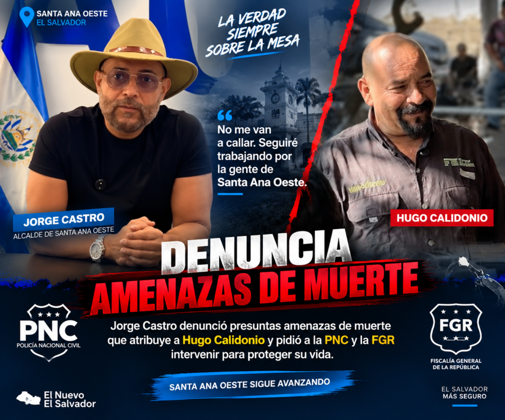 Jorge Castro denuncia amenazas de muerte que atribuye a Hugo Calidonio