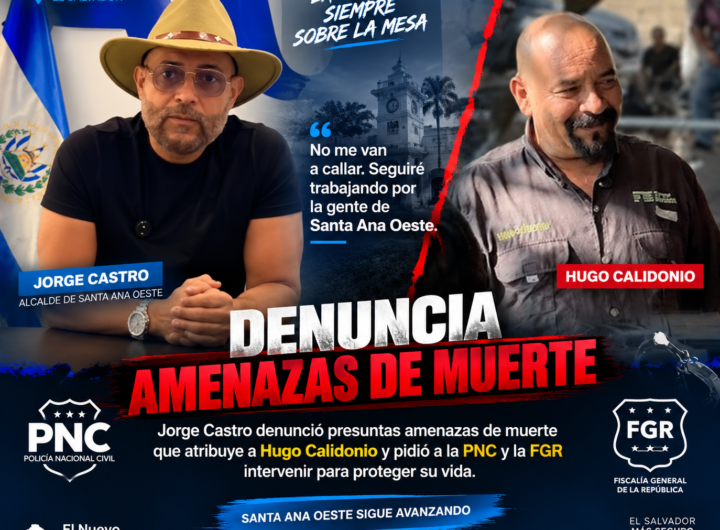 Jorge Castro denuncia amenazas de muerte que atribuye a Hugo Calidonio