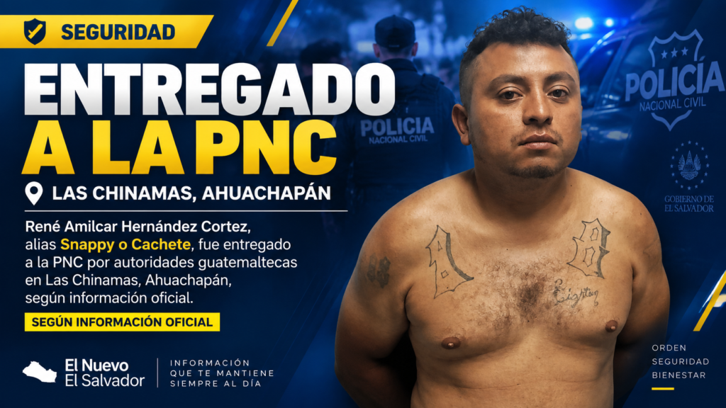 René Amilcar Hernández, alias Snappy o Cachete, entregado en Las Chinamas