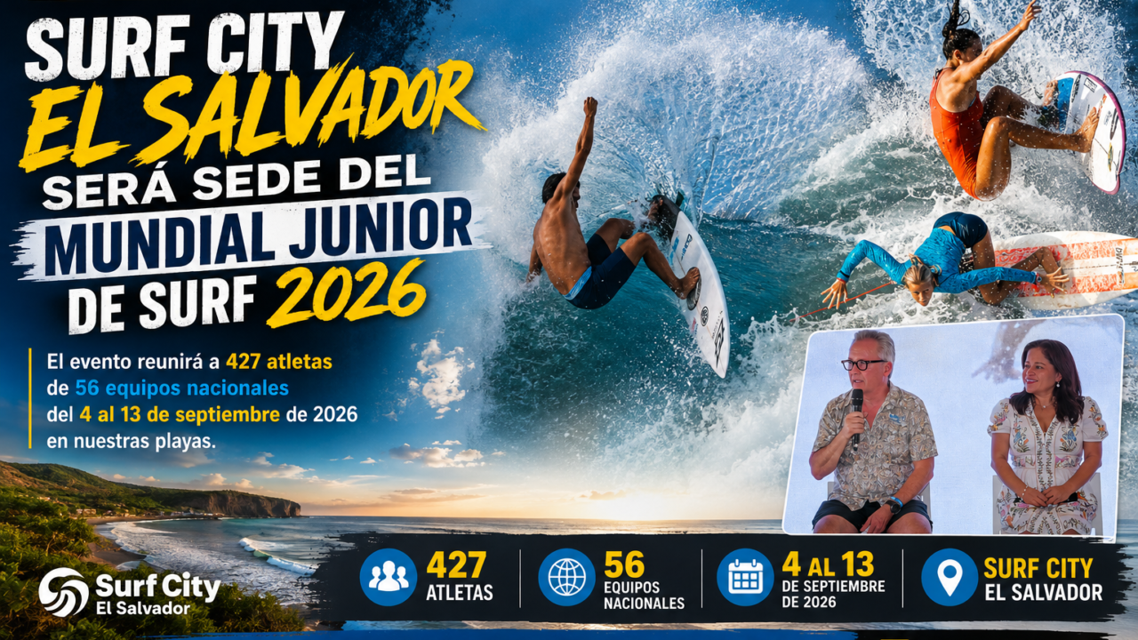 Surf City El Salvador será sede del Mundial Junior de Surf 2026